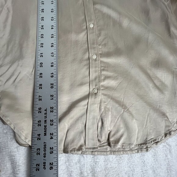 Lauren Ralph Lauren Womens Beige Long-Sleeve Button-Up Shirt Blouse Small Casual - Picture 7 of 7